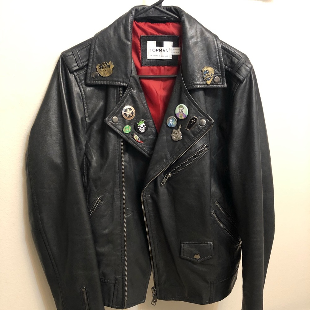 Topman leather jacket size small